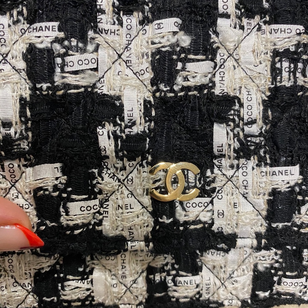 Chanel Tweed Houndstooth Ribbon Woc - Picture 13 of 14
